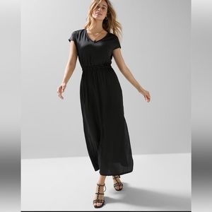 White House Black Market, Maxi Dress, Short Sleeve, Black, XS